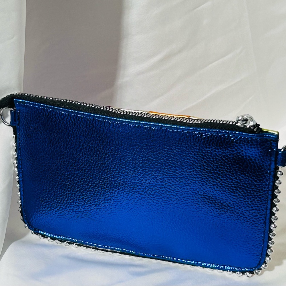 NWT Orange Striped Clutch / Crossbody with Zipper - Picture 3 of 8